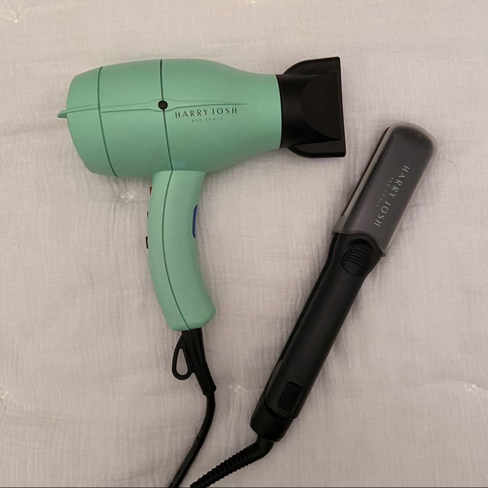 SET of two (2) Harry Josh pro tools - hair dryer, flat iron